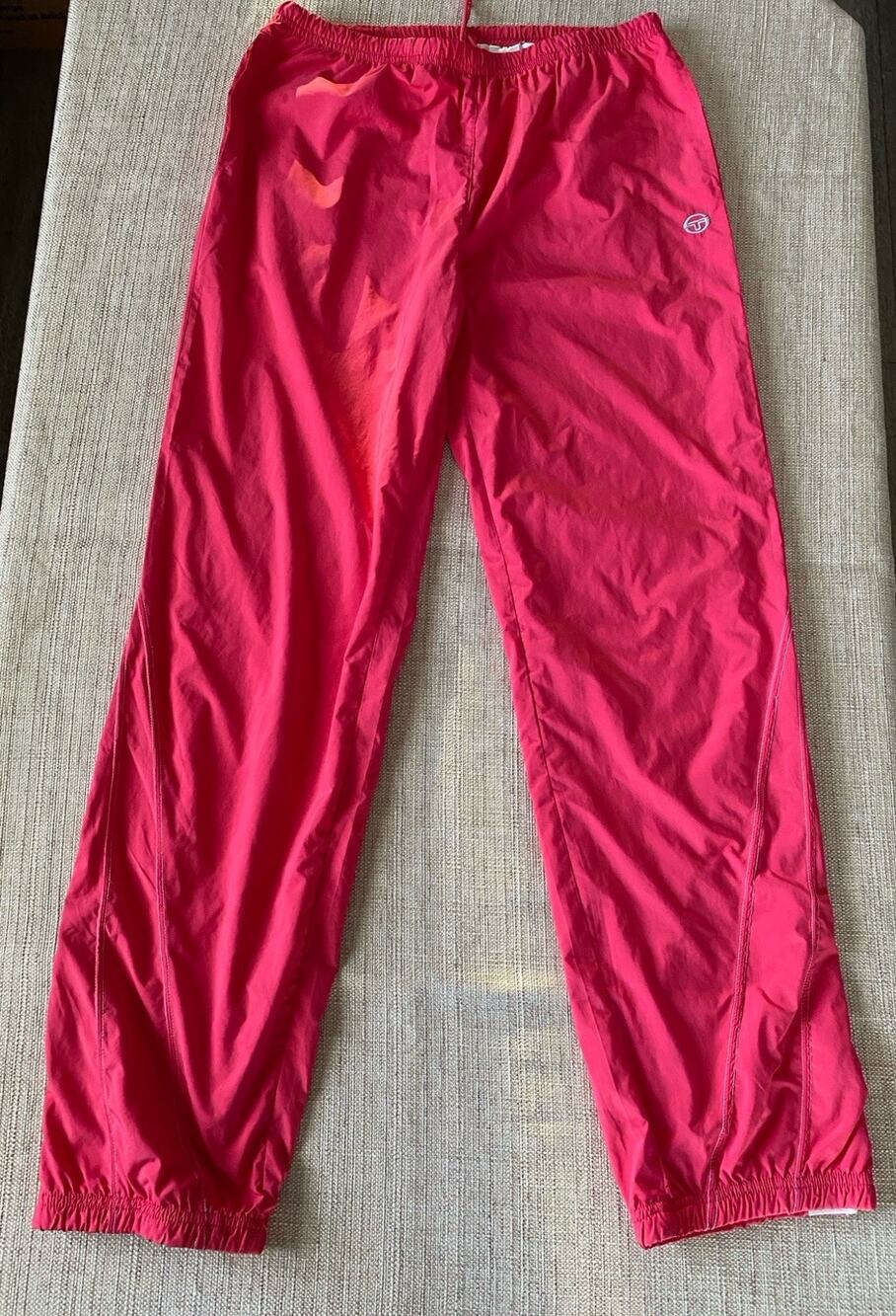 Sergio Tacchini Vintage Nylon Track Pants Hot Pink Fuchsia Size M Unisex